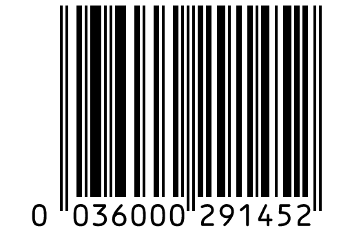 EAN-13 barcode 0036000291452: a leading 0 followed by the 12-digit UPC 036000291452.