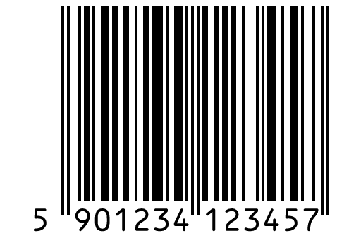 EAN-13 barcode 5901234123457 with its first digit left of the bars.