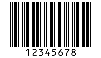 Interleaved 2 of 5 barcode for 12345678: four pairs of digits, one digit of each pair in the bars and the other in the spaces.