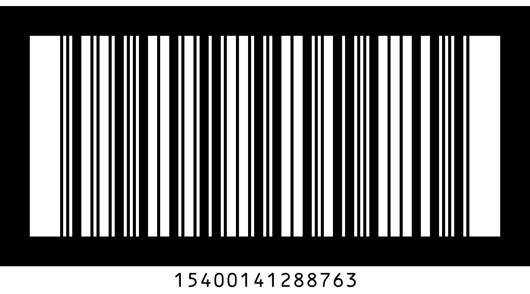 ITF-14 barcode 15400141288763 inside a 4.83 mm bearer bar frame for printing plates.