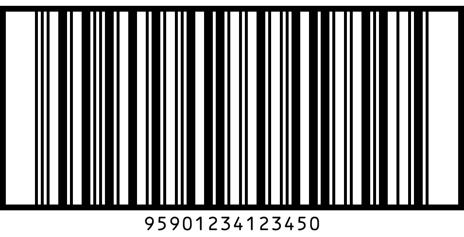 ITF-14 barcode 95901234123450: indicator digit 9, which marks a variable measure item.