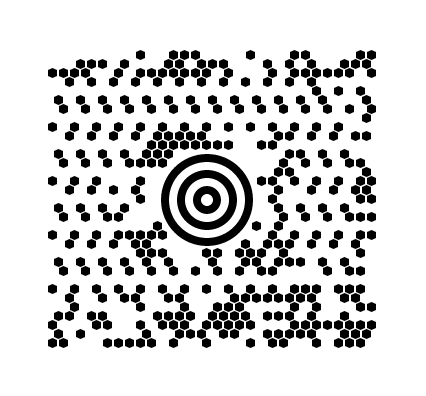 MaxiCode in mode 4, standard error correction, holding the text Barcode.codes MaxiCode.